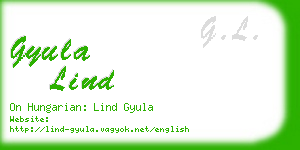 gyula lind business card